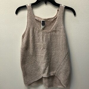 SHEIN- small tan sleeveless sweater-never worn- short in front- no rips